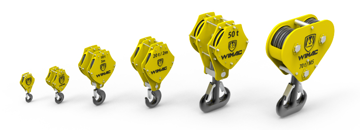 Jenis hook block buatan Wimac Turki - Unit hook block lengkap dengan hook baja tempa dan sheave